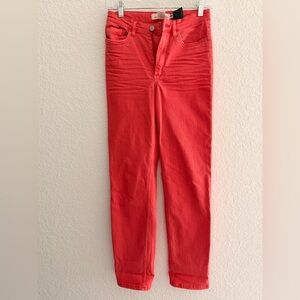 H&M Orange Denim Jeans Women Bold Color Trend